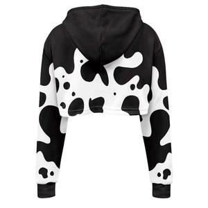 Active Women Crop Top Hoodie Venta al por mayor por encargo de alta calidad transpirable rendimiento sudadera casual - Product Image 3