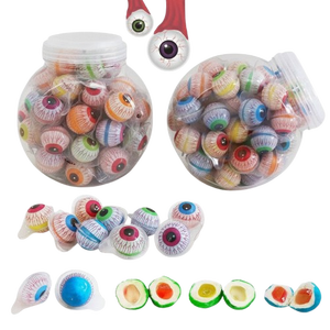 Bonbons à la <span class=keywords><strong>gomme</strong></span> en forme d'œil avec garniture de confiture aux saveurs de fruits assorties, en gros, personnalisés, en vrac, en bouteille - Product Image 1