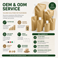 Support imprimé personnalisé écologique en papier kraft pour pochettes recyclables 300ml 1L liquide recharge sac bec biodégradable pour le lait