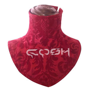 Corset à col gothique en brocart rouge - Product Image 1