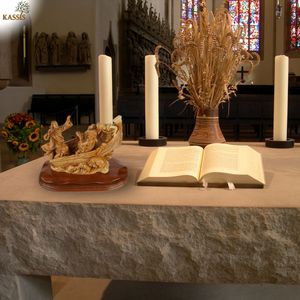 Escultura de Jesús Calmando la Tormenta en un Bote, Tallada a Mano en Madera de Olivo, 36 cm, Figura Religiosa Cristiana Hecha a Mano en Belén - Product Image 6