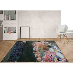 Tapis imprimé reproduction Gustav Klimt « La mort et la vie », antidérapant, avec poils doux - Product Image 2