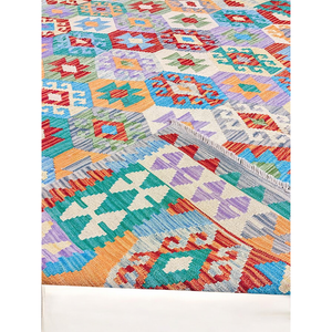 Alfombra Kilim de Maimana, Afganistán, 284 x 203 cm, Alfombras y Juegos de Alfombras Tradicionales Afganas - Product Image 3