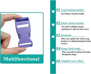 Seitenschnalle Gürtelschnalle mit individuellem Logo Gurtschnalle Kunststoffschnalle Farbige Gravierbare Produktanpassung Hundehalsband-Schnalle - Product Image 5