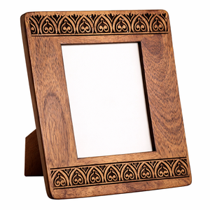 Marco de Fotos de Madera Hecho a Mano con Grabado Láser de Patrón de Diamantes, Ideal para Regalos y Decoración del Hogar - Product Image 2