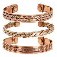 Bracelet élégant en cuivre pur à 99,9 %, poli, thérapie magnétique traditionnelle, ajustement réglable, personnalisable, fait main, tendance