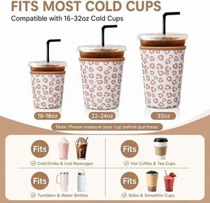 ปลอกหุ้มแก้วกาแฟแบบมีฉนวนทำจากนีโอพรีนสำหรับแก้วกาแฟ พิมพ์ลายตามสั่ง - Product Image 3