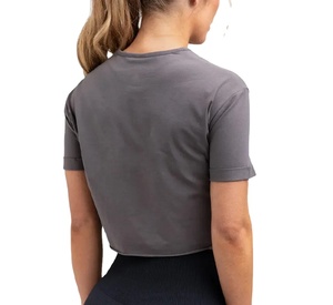 เสื้อยืดครอปท็อปผ้าฝ้ายแท้ 100% รุ่นซัมเมอร์ซอฟท์ สำหรับผู้หญิง สกรีนโลโก้ได้ คอกลม แขนสั้น ผลิตโดย HS 2026 - Product Image 3