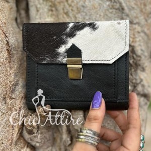 Nuovi veri capelli fatti a mano su pelle di pelliccia di cuoio piccoli portafogli moneta molto elegante e resistente vera pelliccia di vacchetta portafogli in pelle - Product Image 1