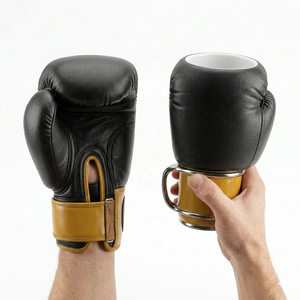 Kick Boxing <b>Gloves</b> <b>with</b> PU Leather Sizes 8oz 12oz 14oz for Training and Punching Featuring Hand <b>Grips</b> - Product Image 5