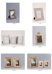 Cadre photo rectangulaire moderne en bois de manguier, écologique, pour photos, toile, animaux de compagnie, avec cadre décoratif en métal blanc, pour affichage - Product Image 4