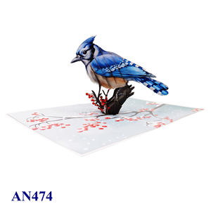 Tarjeta Pop-Up de Invierno con Diseño de Azulejos Azules, Personalizada, Hecha a Mano, Papel de Arte, Impresión Offset Navideña, Estilo Romántico, Superventas - Product Image 2