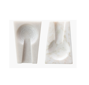 Soporte de cuchara de mármol estante de cuchara de sopa de piedra pulida para utensilios de cocina y restaurantes uso color negro y 2 piezas - Product Image 6