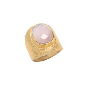 Nueva llegada Anillo de piedras preciosas de hidro Rosa chapado en oro para hombre y mujer - Product Image 1
