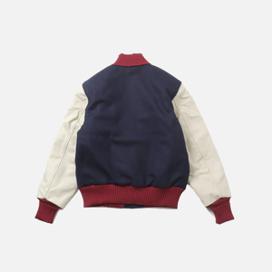 Chaquetas Varsity Personalizadas de Alta Calidad con Logotipo, Tallas Grandes, Chaqueta Bomber de Invierno con Cuello Alto, Mangas de Cuero PU, Estilo Hip Hop, Envío Rápido - Product Image 5