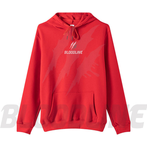 Sudadera con Capucha Roja Bloodline, Unisex, Corte Regular, Color Sólido, Logotipo Frontal, Bolsillo, Ropa Casual de Invierno, 100% Algodón, Estilo Hip Hop - Product Image 1