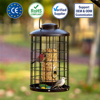 Mangeoire à oiseaux sauvages JH-Mech 3 Lbs - Anti-écureuils, anti-éperviers, à suspendre à l'extérieur, amovible, en métal, pour nettoyage facile