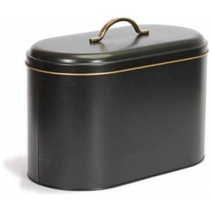 Caja de pan de metal negro de 178x338x200mm con asa 9.8L Almacenamiento de alimentos y contenedor - Product Image 2