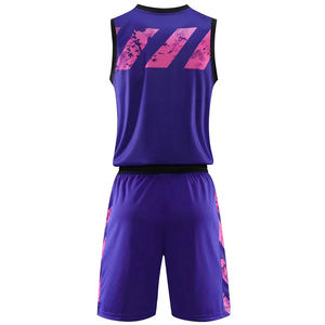 2023 hommes Logo personnalisé basket-ball uniforme haute qualité respirant Sublimation ensemble avec bouton jeunesse basket-ball - Product Image 2