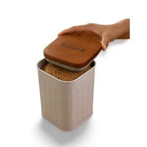 กระป๋องโลหะสี่เหลี่ยมคุณภาพที่เหนือกว่าคอนเทนเนอร์ดีไซเนอร์ทําด้วยมือสีที่กําหนดเองขายส่งเครื่องครัวกระป๋องโลหะ - Product Image 1