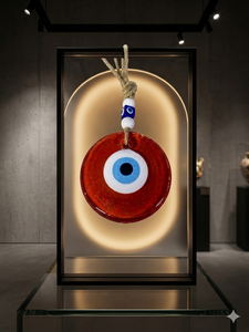 SNB1001 Trendy <b>Red</b> <b>Glitter</b> Glass Evil Eye Bead Home Decoration - Protection and Style - 13 cm - Product Image 1