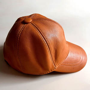 Gorras de béisbol de alta calidad Nuevo diseño de cuero genuino Gorras hechas a medida Cuero ajustado negro Gorra de béisbol cómoda para adultos - Product Image 4