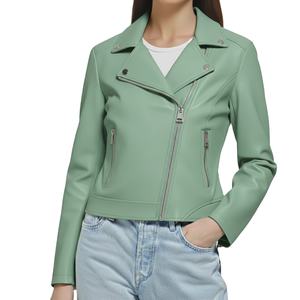 Genuine Real Leather Premium Plain Stand Collar Zipper Closure Size All Luxury <b>Women's</b> Fit Winter <b>Jacket</b> Custom Design New Style - Product Image 6