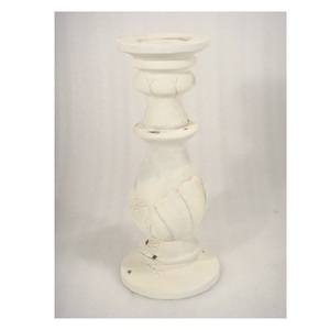 <b>Large</b> Size White Wash Rustic Finishing Wood Pillar <b>Candle</b> Holder for Table Top Decorative Home Living Room Party Use - Product Image 1
