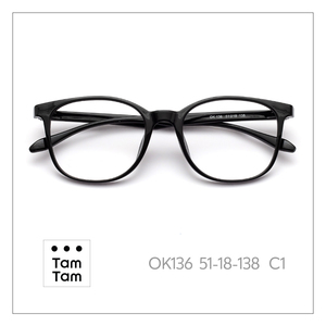 กรอบแว่นตาไทเทเนียม TamTam TR90 ป้องกันแสงสีฟ้า ทรงสี่เหลี่ยมเต็มกรอบ สวมใส่สบาย น้ำหนักเบา สไตล์คลาสสิก รุ่น OK136 สำหรับผู้ใหญ่ - Product Image 2