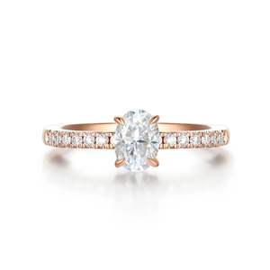 Anillo de Compromiso con Diamante de Corte Ovalado para Mujer - Product Image 1