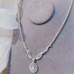 Idea DE REGALO PARA EL Día de San Valentín 2025, collar con colgante de diamante en forma de pera de Plata de Ley 925, diseño de lágrima hecho a mano, India para mujer - Product Image 1