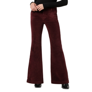Jeans Joe's Molly a Vita Alta e Gamba Svasata in Bordeaux, Taglia 29, Realizzati in Tessuto di Velluto a Coste - Product Image 1