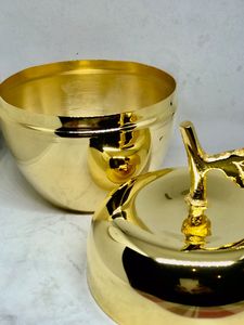Pot de bougie en métal en acier inoxydable en forme de pomme, plaqué or de haute qualité, meilleure vente, pot de bougie en métal personnalisé - Product Image 2