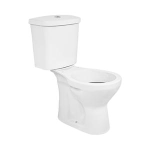 Ensemble de toilettes monobloc en céramique moderne, WC sans bride, chasse d'eau directe, siphon en S, montage au sol, blanc, avec couvercle de siège en PP, articles sanitaires pour salle de bain - Product Image 1