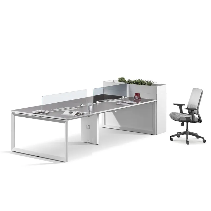 שולחן מודולרי באיכות גבוהה סיטונאית 2 4 6 מושב משרד ריהוט צוות עבודה עם תא תא מחיצה מגירה כיסא
