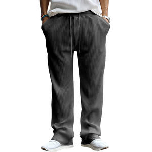 Pantalon droit décontracté pour hommes, imprimé brodé de logo personnalisé OEM, printemps et automne, taille moyenne transfrontalière, coupe ample - Product Image 1