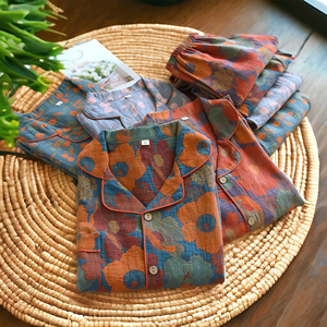 Printed Pure Cotton <b>Women</b> Spring <b>Summer</b> <b>Pajama</b> Set Soft <b>Womens</b> Loungewear Sleepwear Nightwear - Product Image 3
