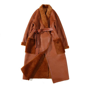 Manteau long pour femme en cachemire et laine, doublure en polyester rembourrée de coton respirant, taille ajustable, vente chaude, faible MOQ - Product Image 2