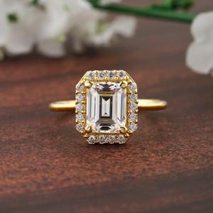 IGI Certified VVS Moissanite <b>Ring</b> Women 14k Gold Plated 925 <b>Sterling</b> <b>Silver</b> <b>Adjustable</b> Size Ethnic Style Engagement Wedding Fine - Product Image 4
