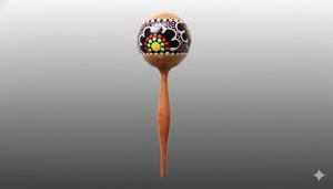 Pupitre de musique en bois Solobeat, fait à la main, design ethnique, origine identifiée - Product Image 4