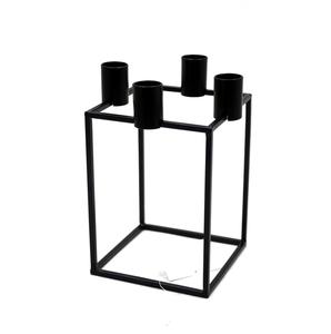 Support de l'Avent en Fer Design Unique avec Aimant Noir Mat PC pour la Fête de Noël Éclairage Décoration Bougeoir Fait Main - Product Image 1