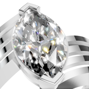 แหวนแต่งงานและหมั้นผู้ชายทองคำแท้ 14K ประดับเพชรโมอิสซาไนต์ทรงมาร์ควิส รับรองโดย IGI ดีไซน์หรูหรา สำหรับขายส่ง - Product Image 5