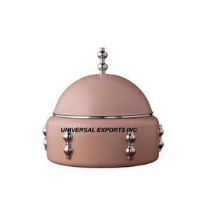 Calentador de alimentos de acero inoxidable con diseño árabe clásico, cazuela de mesa de forma redonda, olla caliente de Metal elegante, superventas - Product Image 3