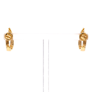 Pendientes de Aro Cruzados de Oro de Dos Tonos con Diamantes Reales Personalizados para Mujer, Regalo - Product Image 3