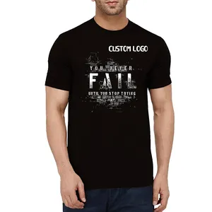 In Black Color Customized Logo Print Solid Color Professional Breathable New Arrival Silkscreen T Shirt By Al Faraj