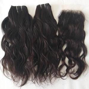 Pelo humano de la Virgen del color negro crudo natural de la onda del cuerpo de Remy indio al por mayor - Product Image 1