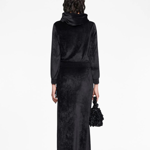 Sweat à capuche en velours de qualité supérieure pour femmes, couleur noire, pull à manches longues, tenue décontractée, sweat à capuche avec poches - Product Image 4