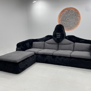 Gorilla King Kong Luxury Modular <b>Storage</b> Sofa Backless Wood Legs Modern Chesterfield L-Shape Three <b>Seat</b> PU Fabric Living Room - Product Image 2