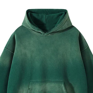 Haute qualité broder Vintage lavage à l'acide hommes sweats à capuche personnalisés lavés à l'acide bases de sweats à capuche en coton mélangé - Product Image 2