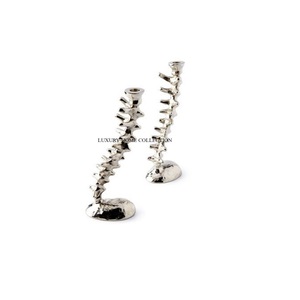 Aluminum Shining Mirror Polished Metallic Candle Holders Top Selling Hammered <b>Work</b> <b>Table</b> Decoration Home Indoor Candle Holder - Product Image 1